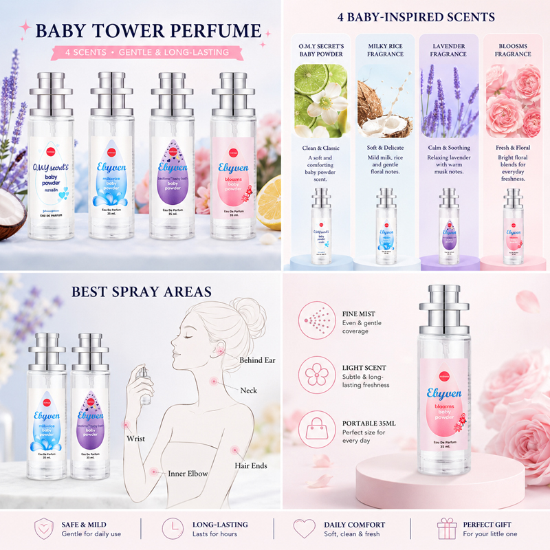 น้ำหอมเด็กแบบฝุ่น 2 ชิ้น ขนาด  - Perfume Lavender Fragrance บทวิจารณ์และราคา